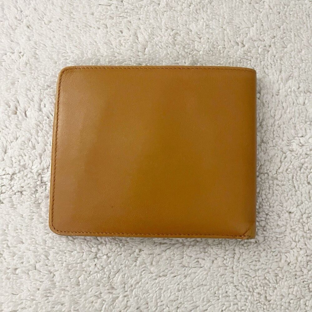 S.T. Dupont Vtg Men's Camel Brown Leather Bifold Wallet D Logo Snap Coin Pouch - Picture 10 of 12